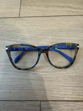 TOUS Eyeglasses Women Blue Tortoise VTOD28k 135 Cat Eye 53-17-140